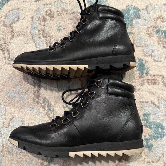 Sorel Harlow Waterproof Leather Lace-up Ankle Booties Size 8 - Picture 2 of 9